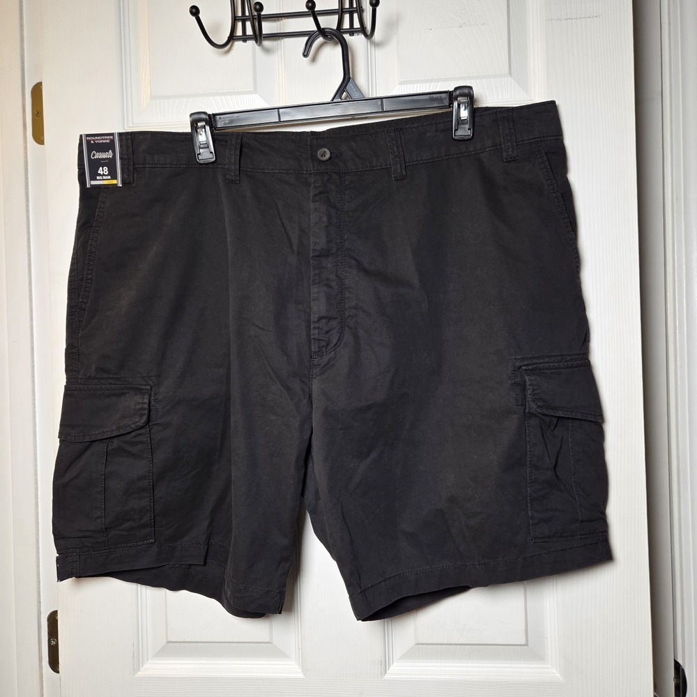 Roundtree & Yorke Casuals sz 48 black cargo shorts NWT 100% cotton summer